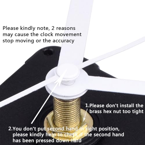 Mudder White Quartz Clock Movement Silent Mechanism Max 0.39 Inch Dial Thickness