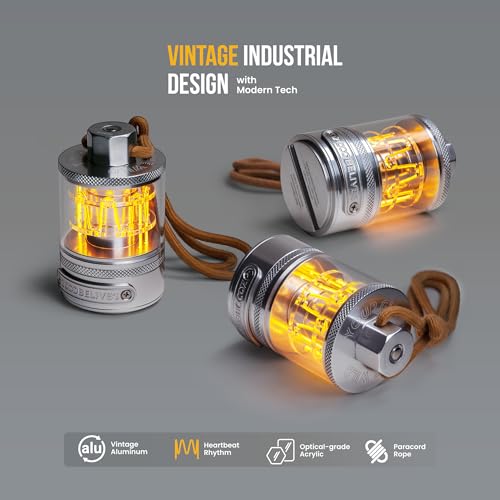 Vintage Aluminum Camping Lantern - Dimmable Warm Light, Waterproof, 72H Runtime, Handcrafted for Hiking & Glamping | Nature Edition