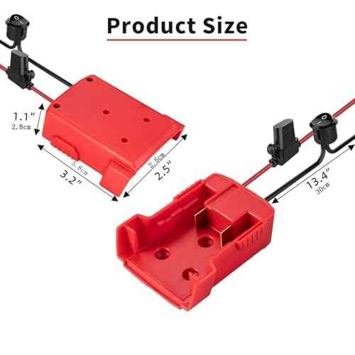 Power Wheel Adapter Set for Milwauke 18V Battery with 14AWG Wire for Robotics, Work Lights, RC Trucks, and RC Toys