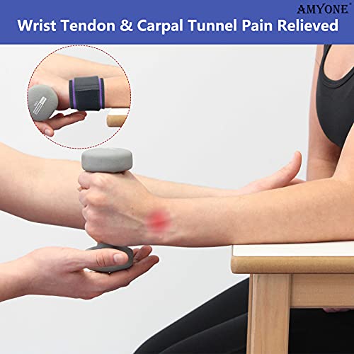 Wrist Brace, 2 PACK Wrist Wraps for Carpal Tunnel for Women. Wrist Support for Weightlifting/Fitness/Sports/Pain Relief. Highly Elastic, Adjustable, Flexible, Comfortable and Multi-Functional, Violet