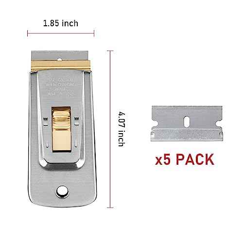 CANOPUS Razor Blade Scraper Tool, Razor Blade Holder, Window Scraper with Razor Blades, Scraper for Glass, Oven, and Cooktop, Sticker Remover Tool, Windshield Scraper