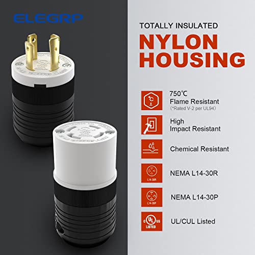 ELEGRP NEMA L14-30R Locking Receptacle 30A Industrial Grade Twist Lock Outlet