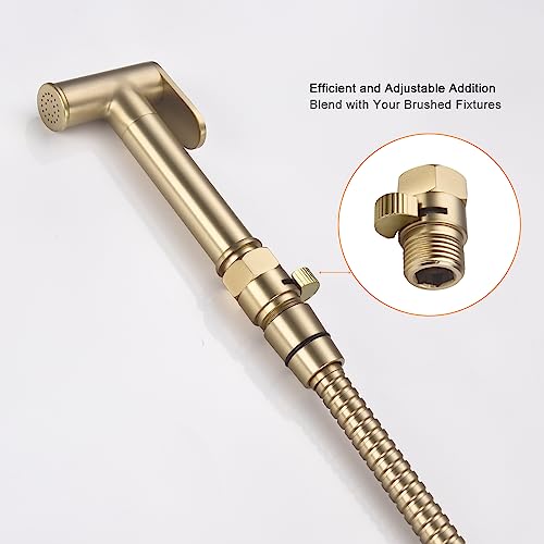 ChuangTim Brushed Gold 1/2" NPT Shower Flow Control Valve with Shut Off Brass Regulator