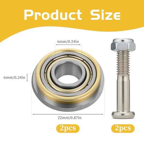 2 Pack Tile Cutting Wheels Tungsten Carbide Bearing Ceramic 22¡¿6¡¿6mm Cutting Blade Replacement with Bolt Lock Nut Ball Bearings Glass Cutter Wheel Replacement for Manual Machine