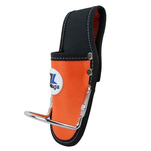ZL231 Utility Plier Holster and Rust-Resistant Steel Loop Hammer Holder, Fits 3in Tool Belts, Nylon Tool Holder Orange/Black