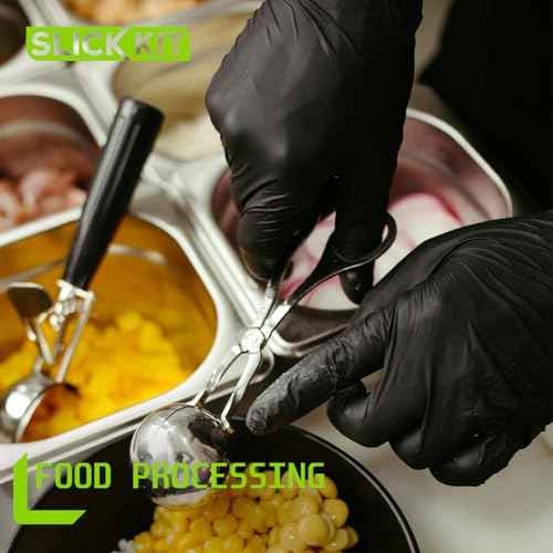 Disposable Nitrile Gloves, 4Mil Latex-Free Powder-Free Industrial Gloves for Cleaning Cooking, Non-Sterile Black