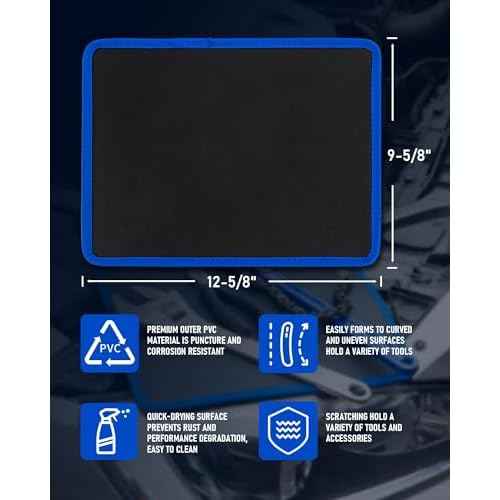 Magnetic Tool Mat Set, 40 LB Tool Pad with Telescoping Magnetic Pickup Tools & Magnetics Wristband, Tools Organizer for Garage, Workshop & Auto Repair