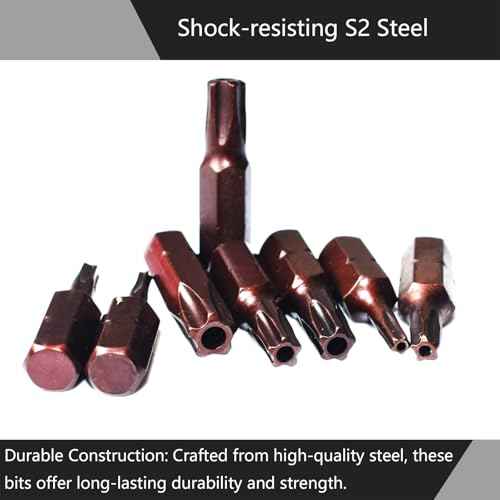 8-Piece 5 Point Torx Security Screwdriver Bit Set, TS8-TS40, 1-inch Long
