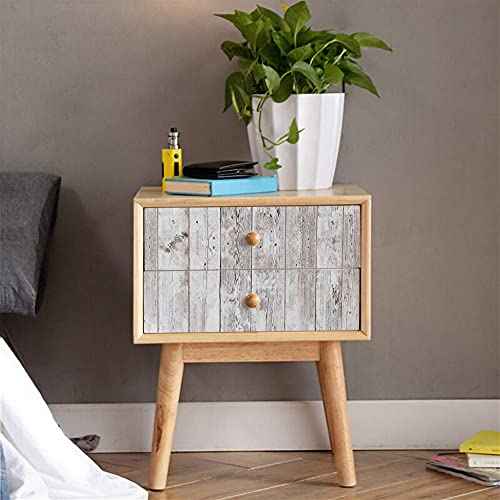 DWIND Vinyl Vintage Self Adhesive Wallpaper Wood Removable Peel and Stick Wallpaper Stick On Kitchen Cabinet Bedroom Livingroom