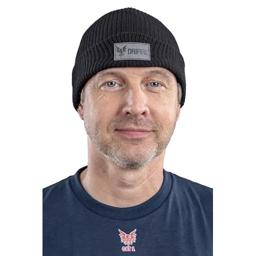 DRIFIRE FR Winter Beanie, Flame Resistant Knit Cold Weather Hat, Black