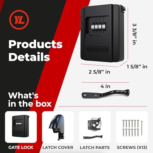 Yardlock Regular Keyless Fence Gate Lock with 2-Way Access - Durable & Waterproof