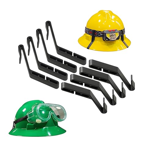 Taaib¢â 8-Pack Multipurpose Full Brim Hard Hat Clips Hooks for Headlamp Light and Safety Goggle Strap Holder, Light Mount, 2-in-1 Safety Helmet Accessories, Compatible with MSA V-Gard