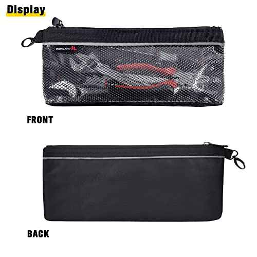IRONLAND Zipper Pouches, Small Tools Bag, Waterproof Mesh Pouches, Tool Zipper Pouch, Travel Pouch, Clear Cosmetic Bag Case 4 Pack