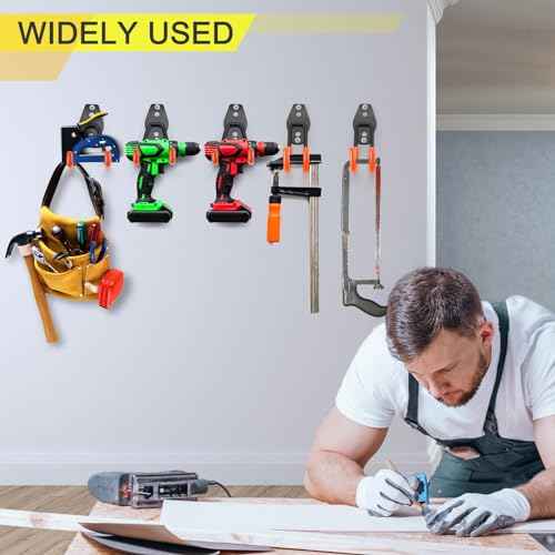 6 Pack Garage Hooks Heavy Duty Storage Organizer Wall Mount Power and Garden Tool Hangers, for Hanging Ladders, Ropes, Hose, Bulk Items