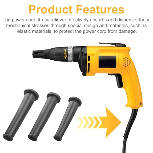 Power Tool Power Cord Strain Relief 148809-00 (3 Size) Fits for Dewalt Power Cord Replacement Appliance Cord