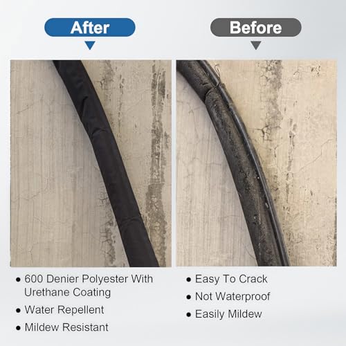 Black 5-Layer HVAC Pipe Insulation Cover 78.7x10in Weatherproof Wrap