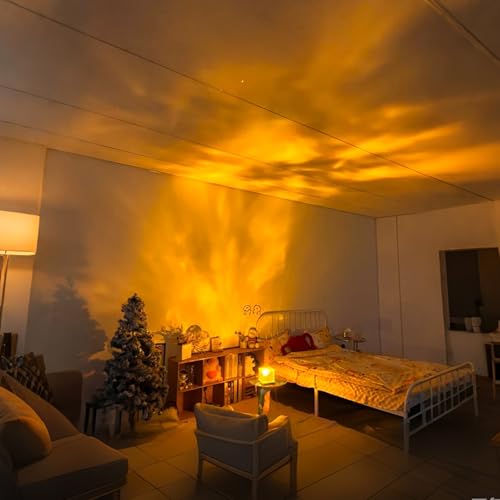 Growalleter Blue Ocean Wave Projector Light - Water Ripple Mood Night Lamp with Remote