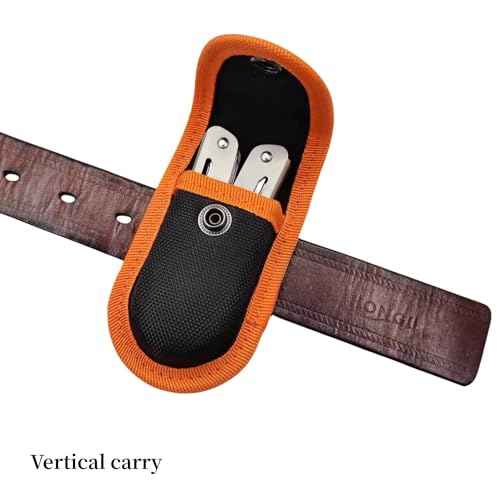 Nylon Case (Extra Small Size) for 3.5''-4'' Leatherman Multitool,Small Knife Sheath Fits 3.5''-4'' Thick Folding Pocket Knife,Small Tool Pouch,EDC Belt Holder (Orange+black)