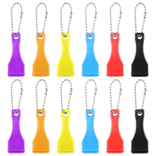 12PCS Lottery Ticket Scratcher Tool, Plastic Plastic Scraper Tool Keychain Scoop Shape Lotto Scratcher Tool Scraper for Lottery Ticket Lotto Scratcher Keyring for Tickets Stickers Labels Films