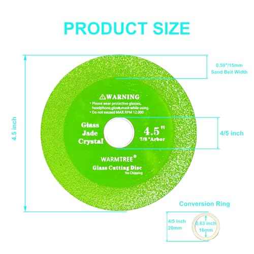 5 pcs Glass Cutting Disc for Angle Grinder, 4-1/2" X 7/8¡±Ceramic Tile Cutter Blade