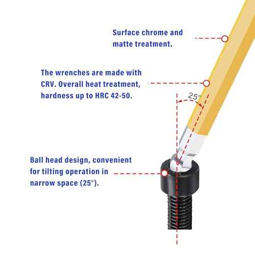 2PCS 5/32 Ball End Hex Key Allen Wrench, SAE Internal Hexagonal Wrench, L Shaped Long Arm S2 Steel Repairing Tool£¬Yellow