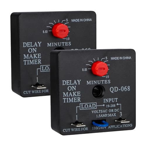 Weasch 2 Pack Adjustable HVAC Delay Timer QD-068, 0.03-10 Min Control