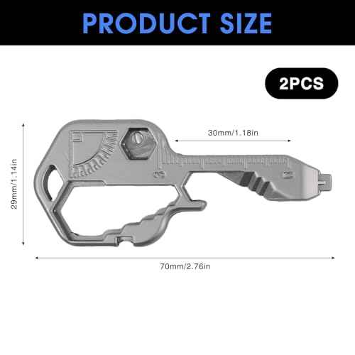 LOGJAM 2 Pcs MultiTool 24 in 1 Multi Tools, Stainless Steel Key Chain with Drill Drive Screwdriver and Bottle Opener Outdoor