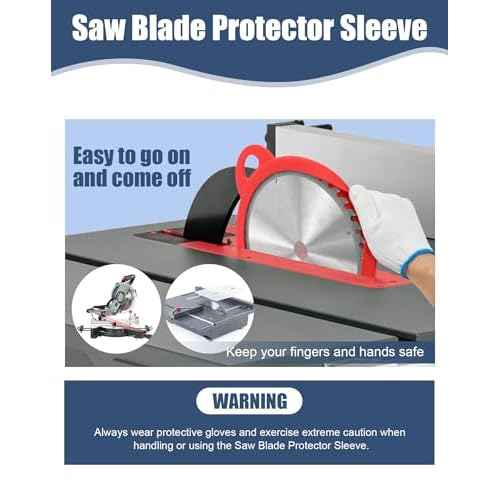 Silicone Saw Blade Holder, Saw Blade Storage Protector Guard for Circular 10" Blade Diameter, Easy Holder and Finger Protection Fit for Diablo, Makita, DeWalt, Craftsman and More, 1 Pack