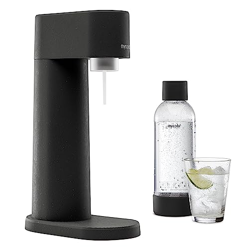 Mysoda 1L Carbonating Bottles (2-Pack) Black | BPA-Free Solid PET, Quick-Lock