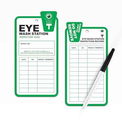 Eye Wash Station Inspection Tags 25 Pack, Plastic Eyewash Inspection Safety Tags, Yearly Monthly Weekly Inspection Records Tag for Eye Wash Station, OSHA Eye Wash Tag Test Cards