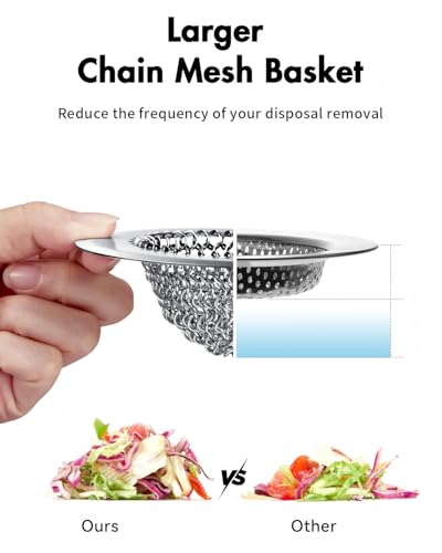 Wokdada Reversible Stainless Steel Kitchen Sink Drain Strainer - Silver