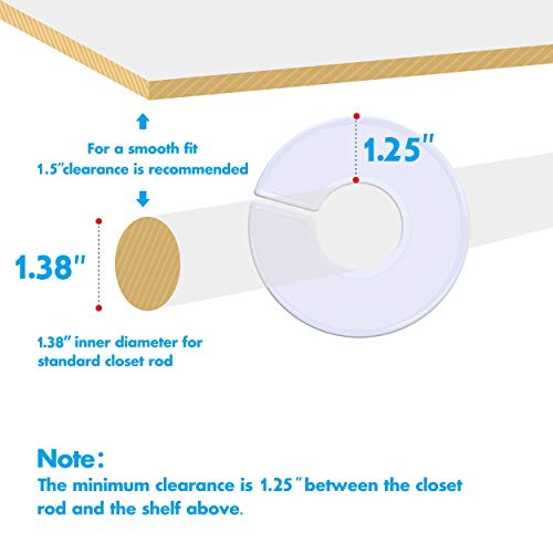 Vantasii 30 Pack White Round Closet Rack Dividers with Marker – Adjustable Storage Labels