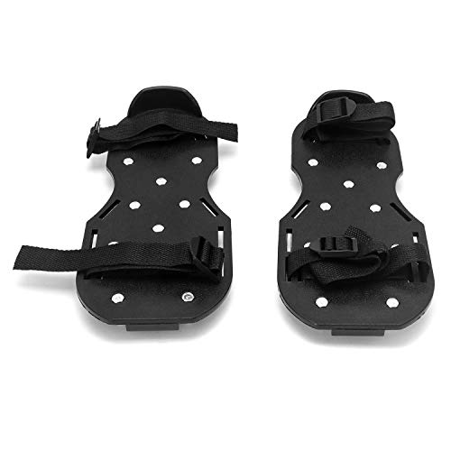 QWORK Green & Black Spiked Shoes with 3/4” Short Spikes for Epoxy & Floor Cover Installation (Pair) — Short Spikes Version
