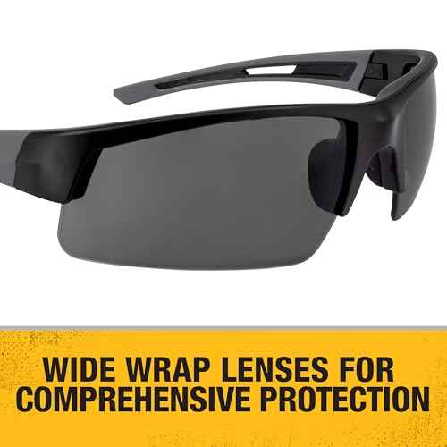 DEWALT DPG100-2D Crosscut¢ç Safety Glasses - Black Half Frame - Smoke Lens - ANSI Z87.1+ - 1 Pair