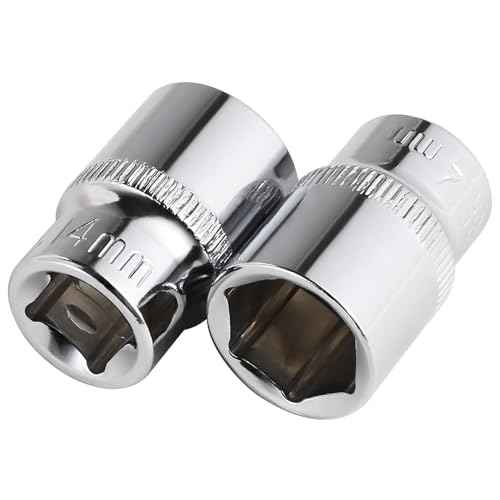 6-Piece 14mm Shallow Sockets, 3/8-Inch Drive, 6-Point, Corrosion Resistance, Compatible with Standard Ratchet Wrenches and Tools