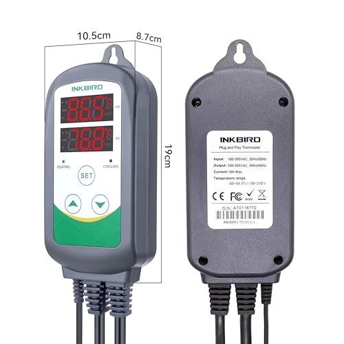 Inkbird ITC-308 Non-WiFi Digital Temperature Controller Thermostat - Dual Relay, Celsius/Fahrenheit