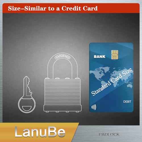 LanuBe Lock Laminated keyed Padlock (1-9/16", 40mm), keyed Alike Locks, Normal Shackle,Marked Orange Plastic Hoop, Pack of 2