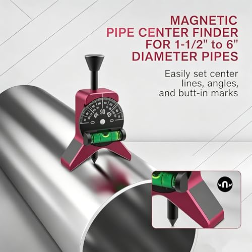 Pipe Center Finder, 2.75" Centering Head Fits 1-1/2" to 6" Pipes,