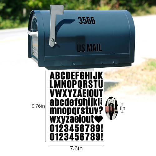 Black 1 Inch Waterproof Vinyl Letter Stickers for Mailboxes - Llewyn