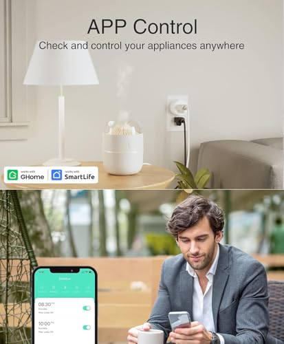 GHome Smart Plug Mini 4 Pack WiFi Outlet Timer Compatible with Alexa & Google