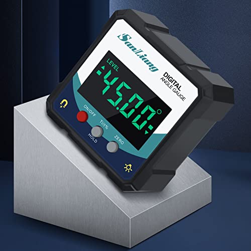 Sanliang Digital Angle Finder with Magnetic Base – Inclinometer Protractor 4x90°