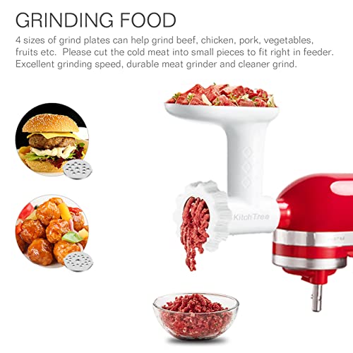 Fruit & Vegetable Strainer & Grinder Attachment Set for KitchenAid White - Includes Sausage Tubes