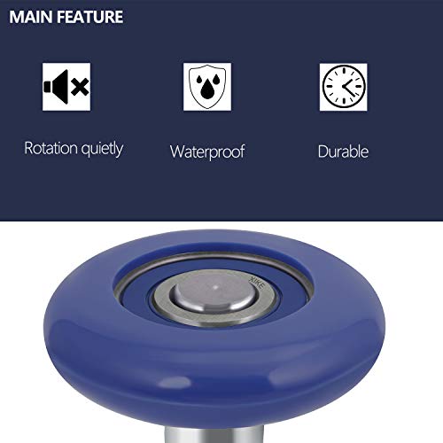 XiKe Blue 2-inch Garage Door Rollers 10 Pack with 4-inch Stem & 6200-2RS Bearings