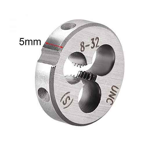 uxcell 8-32 UNC Round Die, Machine Thread Right Hand Threading Die, Alloy Tool Steel Screw Thread Cutting Die