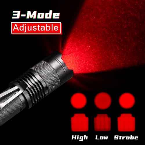 2 Pack Red Light Flashlight Red LDE Red Flashlight Night Vision Torch for Astronomy, Night Observation and Outdoor Activities(2 PCS)