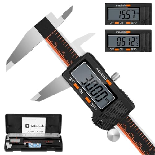 HARDELL 6 Inch Digital Caliper with Large LCD – Stainless Steel Measuring Tool