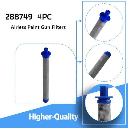 288749 60 Mesh Airless Spray Paint Gun Filters Replacement for Graco SG10 SG20 SG Pro SG2 SG3, 288749 Replaces Graco Paint Sprayers Gun Filters (4 Pack)