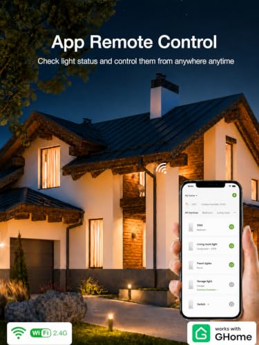 GHome Smart Single Pole WiFi Light Switch 4 Pack - Alexa & Google Compatible