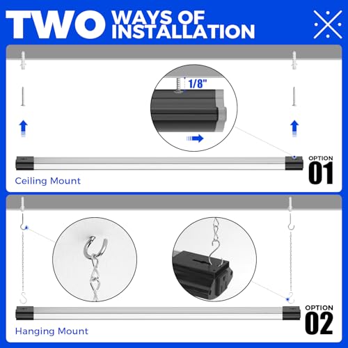 Barrina 4FT LED Shop Light 84W 10000LM 5000K Black - 1 Pack, Linkable & ETL Certified