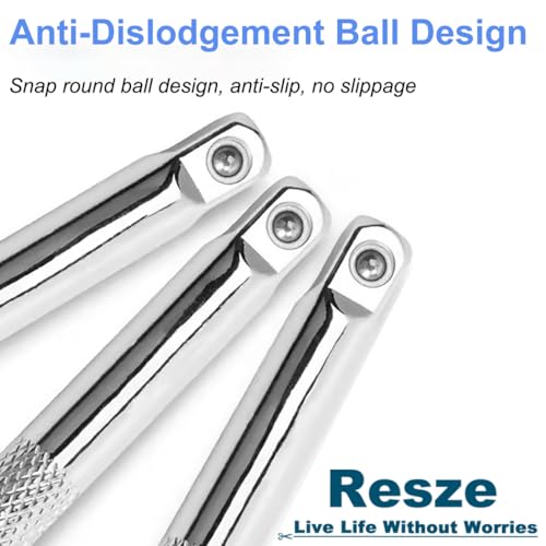 3 Pcs Socket Extension Set, 1/2" Drive Impact Extension Bar Set, 3"(76mm), 5"(127mm), 10"(254mm) Ratchet Extensions Set, Premium Chrome Vanadium Steel, Professional Socket Accessories£¬Silver